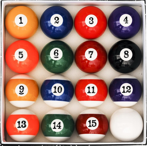 Bolas De Pool 2 1/4 (57mm) Juego Completo