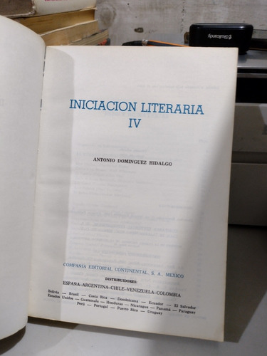 Iniciación Literaria Iv Antonio Domínguez Hidalgo Rp24 (Usado)