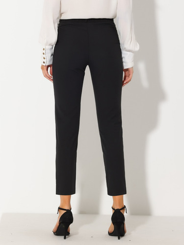 Pantalones Elásticos De Cintura Alta Hasta El Tobillo Mujer
