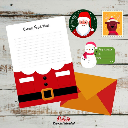 Imprimible Carta Papá Noel Sobre Etiqueta Navidad 1