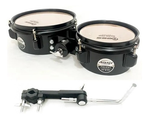 Slim Tom 6 E 8 Polegadas Adah = Rotonton Preto + Clamp L 