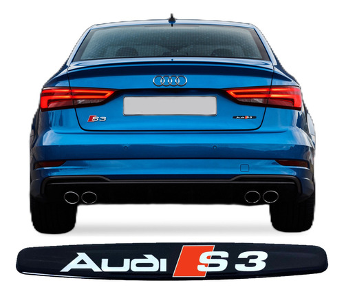 Emblema Adesivo Resinado Audi S3 Res7 Cor Adesivo Audi S3