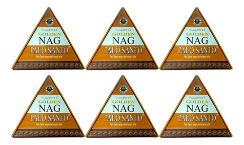 Incenso Cone Cascata Golden Nag Palo Santo Limpeza Total 6un