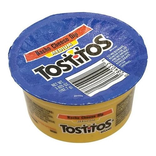 Salsa Dip Tostitos Nacho Cheese 102.7g Vaso Portátil Fiesta