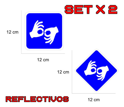 Calcomanía Sticker Lenguaje De Señas Setx2 12x12 Cms