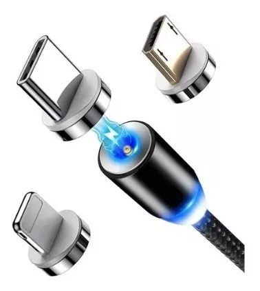 Cable Cargador Magnetico 3 En 1 Ios Mini Usb Tipo