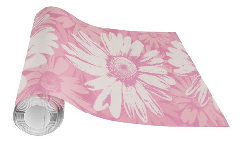 4 Cenefas Para Pared De Bstracto Rosa Flores Blancas Mod. 17