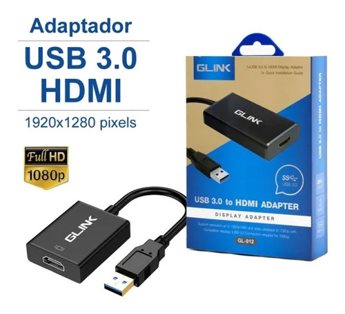 Convertidor Usb 3.0 A Hdmi Glink Gl-012 Full Hf 1080p Adapta
