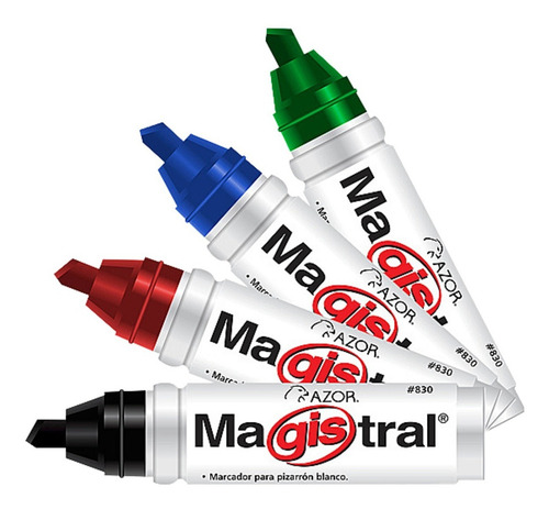 Marcador Para Pizarrón Blanco Magistral Aluminio C/ 4 Piezas