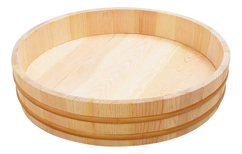 Hanguiri 32 Cm Bacia Madeira Para Arroz + Espátula 30 Cm