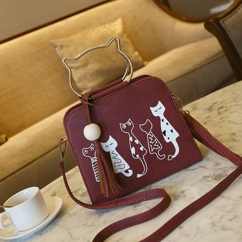 Bolso Tipo Bandolera Con Forma De Animal, Diseño De Gato Y C