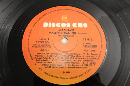 Vinilo Massimo Ranieri Imagínate En Castellano 1974 (Usado)