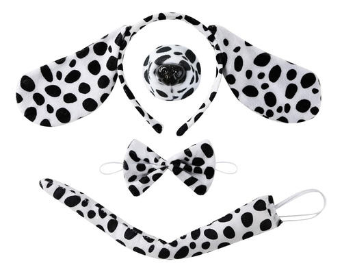 4pcs Conjunto De Accesorios De Disfraz De Perro Dálmata Orej