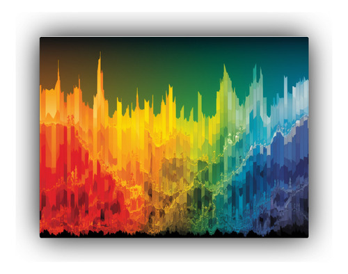 90x60cm Cuadro Con Gradiente Vertical De Colores Moderno