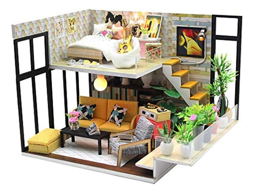 Flever Dollhouse Miniature Diy Music House Kit Habitacio