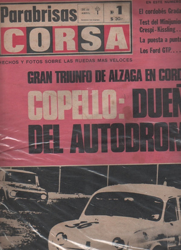 Antigua Revista * Parabrisas Corsa * Nº 1 - Año 1966