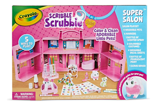 Crayola Scribble Scrubbie Pets Super Salon, Color, Juguete D