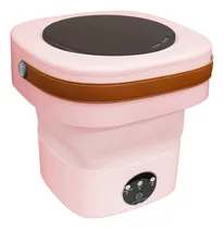 Comprar Mini Máquina Lavar Roupas Balde Lavadora Dobrável Portátil Cor Rosa