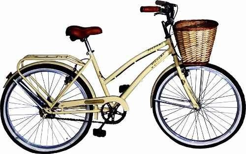 Bicicleta urbana femenina Necchi Vintage R26 freno v-brakes color negro  