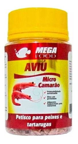 Petiscos P/ Peixes E Tartarugas Aviú Camarão Desidratado 15g