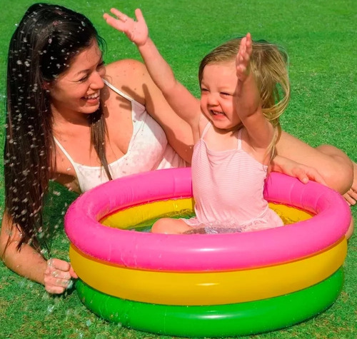 Piscinas Inflables Para Niños Bebes Pequeña 3 Aros 60x25cm