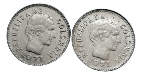 Colombia Variedad 10 Centavos 1971 (3 Puntos). Ver Selección