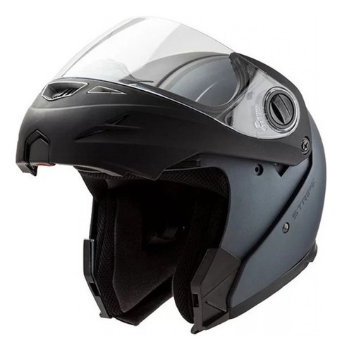 Casco Rebatible Hawk Rs5 Negro Con Gris Mate Stripe Antares