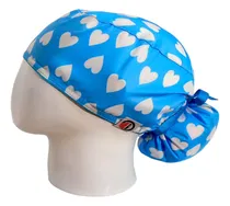 Comprar Gorro Quirúrgico Corazones Azul  Antifluido + Lanyard 