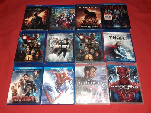 Lote De Discos Blu Ray Batman Spiderman Thor Otros Marvel