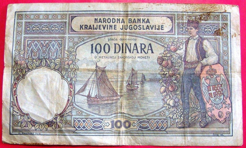 Bn8377 Iugoslávia 1929 100 Dinares