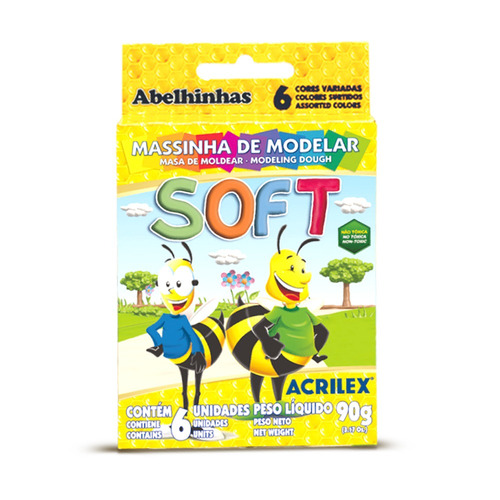 Plasticina Soft Acrilex 6 Colores - Mosca