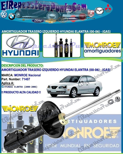 Amortiguador Trasero Derecho Hyundai Elantra (00-06)
