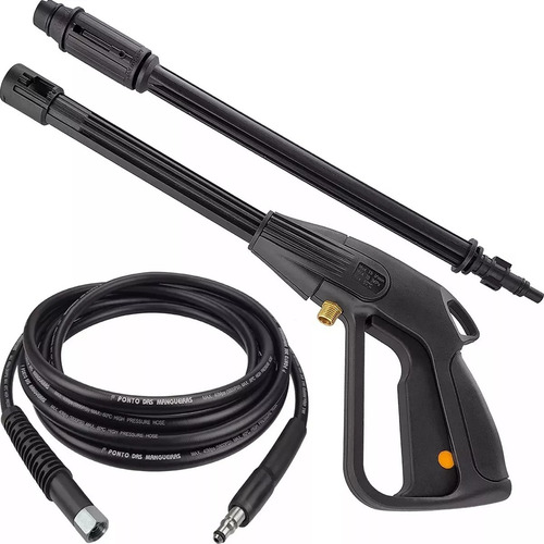 Kit Pistola 10mt Mangueira Lavadora Tramontina 1800w 1900psi Cor Preto