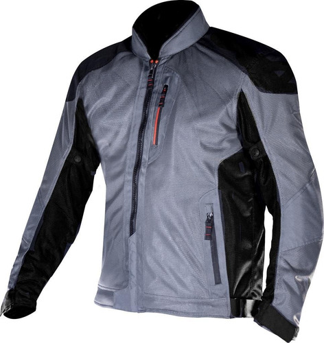 Jaqueta Ls2 Masculina Alba Preta Cinza Ventilada Verão Moto