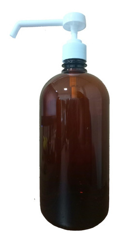 Botella De Pet 1lt Ámbar Con Válvula Dispensadora Larga X20