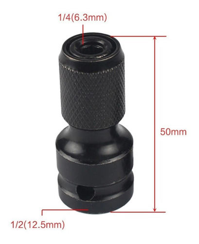 Mandril Adaptador Para Llave Impacto 1/2 A 1/4 Hexag Guiller