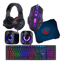 Comprar Kit Gamer Bravio 5en1: Parlante,audifono,teclado,mouse Y Pad