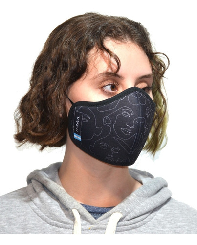 Barbijo Tapaboca Estampa. O.wave Simil Neoprene. Proteccion