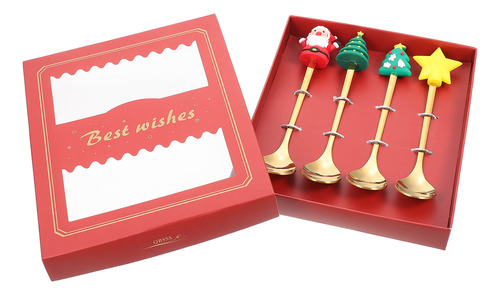 Set De Cucharas Navideñas Árbol De Navidad