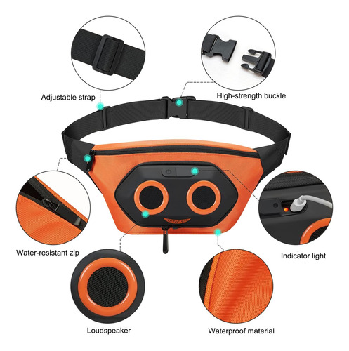 Riñonera Con Altavoz Bluetooth, Altavoces Bluetooth Portátil