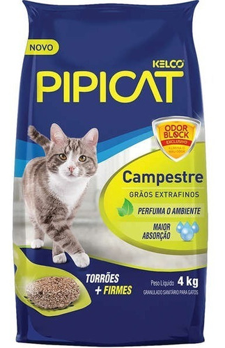 Areia Higiênica Pipicat Campestre  4kg