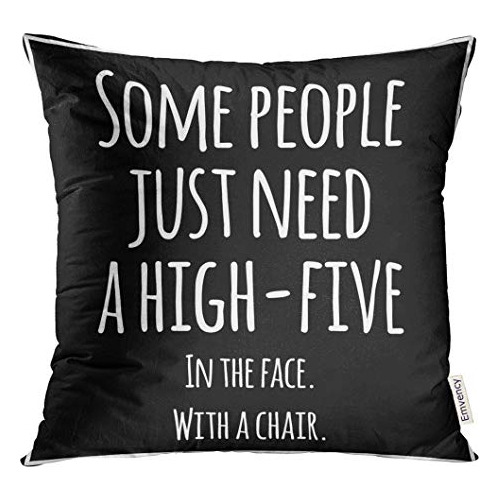 Throw Pillow Cover Black Meme Divertido Cita Inspirador...