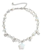 Comprar Y2k Star Crystal Charms Pendant Choker Necklace Crystal Ston
