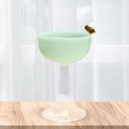 Vasos Para Beber Postre Copa Helado Base Transparente Verde