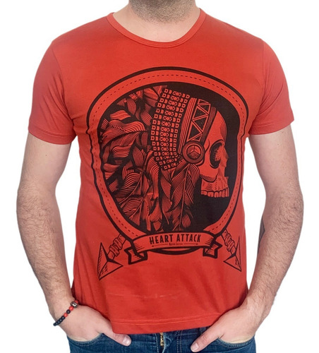 Playera Indian Skull Marca Heart Attack