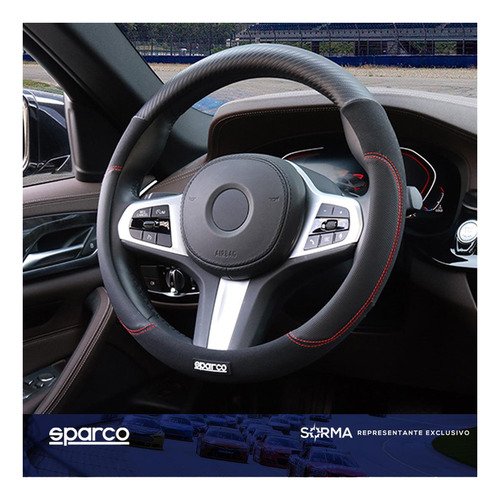 Imagen 3 de 9 de Cubre Volante Sparco Pvc+ Gamuza+ Caucho Ajuste Universal
