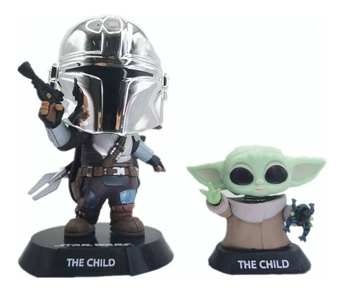 Figura De Star Wars The Mandalorian + Yoda, 2 Piezas