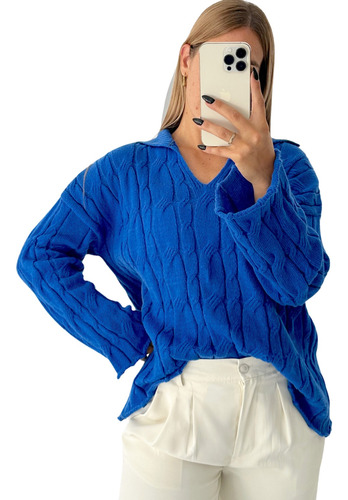 Sweaters Cuello Tipo Chomba Mujer Frisado Talles Especiales