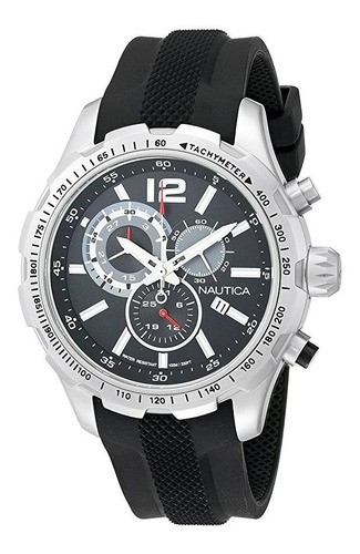 Nautica Nct 30 Nad15512g Reloj Negro De Cuarzo Con Visualiza