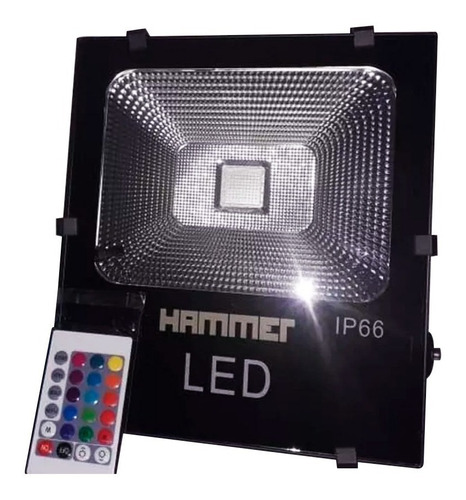 Reflector Led Rgb 100w Multivoltaje Ip66 Con Control Hammer